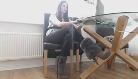 24 7 Slavery- Fur Boot Worship (AVI)