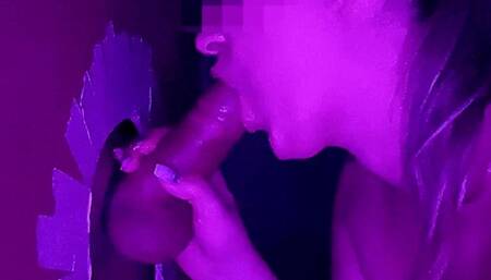 My neighbor came to me for Blowjob in Gloryhole Part 2