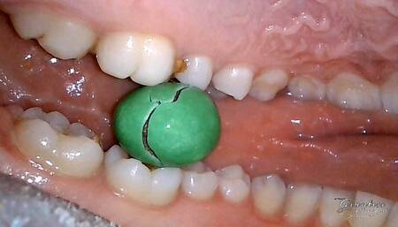 Reverse chewing M&M's