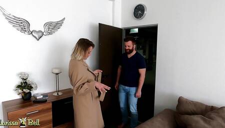 Blonde German Surprises Guy with a Sexy Outfit.