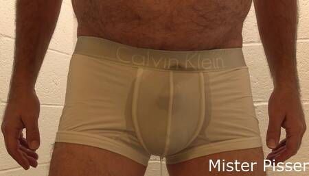 Mister Pisser Is Wet in White!