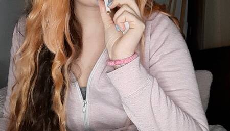 Smoking fetish curly hair