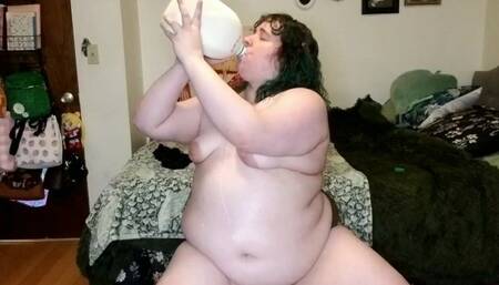 Topless Milk Chugging Challenge