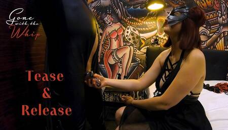 Chastity Teasing Footjob Handjob and Ruined Orgasm on the Saint Andre's Cross