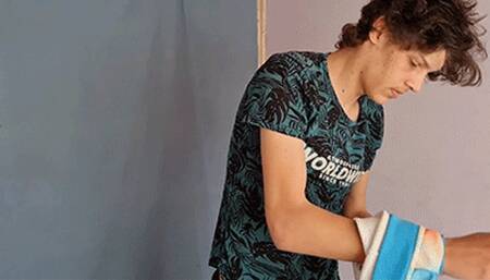 Owen gets a paddling