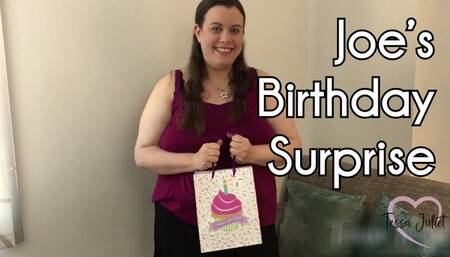 Joe's Birthday Surprise - Tessa Juliet - BBW Tessa surprises you with a strap-on for your birthday - BBW POV strapon