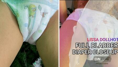 FULL BLADDER DIAPER CLOSE UP