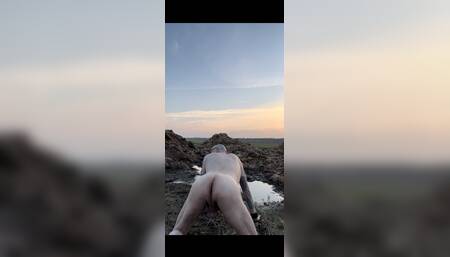 Gay Slave Driving Naked in the Car