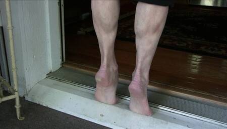 Lilly goes up on tiptoe, the embrace