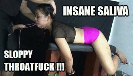 DEEP THROAT SPIT FETISH (FULL HD) 240216H SARAI THROAT FUCKING BOUND MODEL IN BDSM FURNITURE WHILE GETTING SLOPPY DEEPTHROAT HD MP4