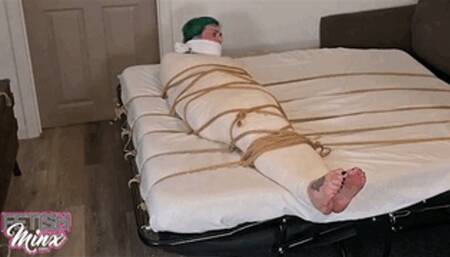 Mia and Bri - Gagged, Wrapped, Roped and Foot Rubbed (MP4 Format)