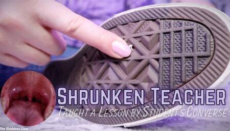 Shrunken Teacher Taught a Lesson by Student's Converse - HD - The Goddess Clue, Vore, Giantess, Multiple Shrinkings, Shoe Fetish and Nearly Crushed