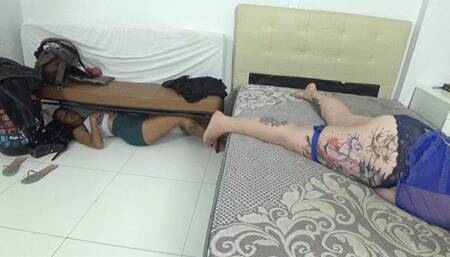 BBW dominatrix farting on girl slave by Atena and Pietra cam by aline full hd