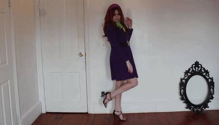 M - Long Purple Toenails Strappy Heels