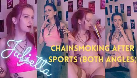Chainsmoking After Sports (Both Angles)