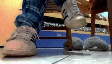 paper slave crushed by my sneakers