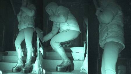 Hardly bearable, Tanja in Buffalo platform boots vs penis - Cam 1