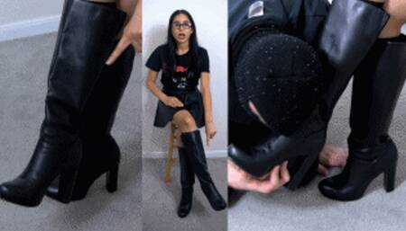 eRica finds out her new man doesn’t have any money and orders him to worship her boots