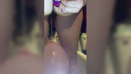 Dirty! Ass Fucking with Anal Beads Until Doing a Huge Piss on a Balloon Between My Knees.