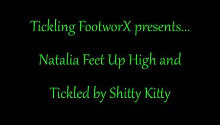 Natalia Feet Up High and Tickled by Kitty