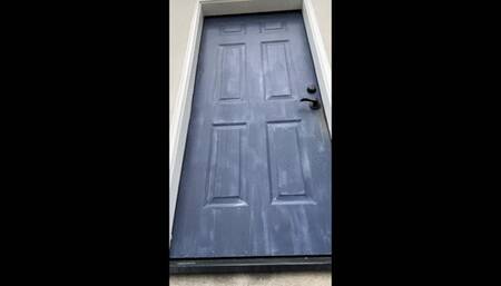 White Boots Red Booty Shorts Outfit Doorway