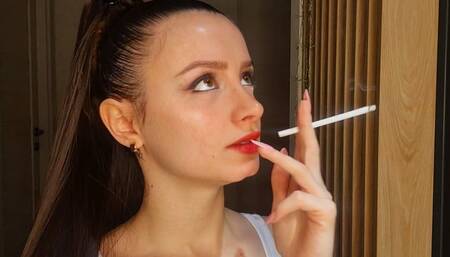 Chainsmoking 10 Winston Super Slims to feed my addiction and feed your smoking fetish desires ;) Muaa xx