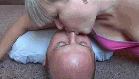 she sucks licks him nose very passionately FL
