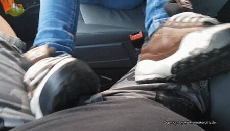 cock trampling with cute Fila Disruptor and happy end over her shoes