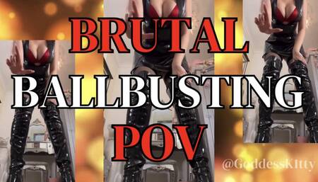 Brutal Ballbusting POV
