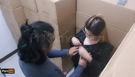 Lady Boss Caught Me in the Stockroom