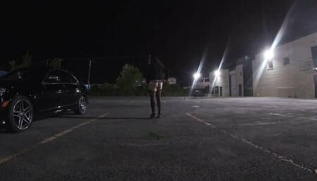 TV CD Fabiola Taking Chances Outdoors Wanking for a Video Wearing Nylons Slapping Her Sissy CD Ass
