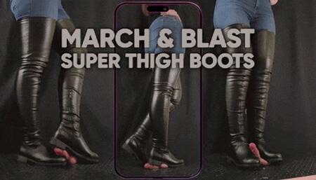 March and Blast in Super Thigh Boots - (Vertical Version) - TamyStarly - Ball Stomp, Bootjob, Shoejob, Ballbusting, CBT, Trample, Trampling, High Heels, Crush, Crushing
