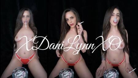 Smoking Wearing Pink Panties