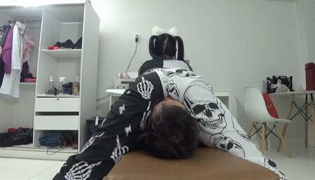 Gothic gamer girl farting and pley video game part 2 by Pietra Hunter and Daniel santiago cam by aline full hd