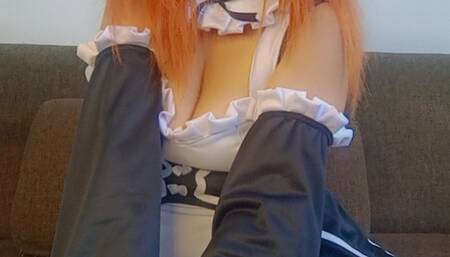 The maid is coughing