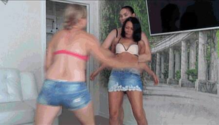 Belly punching and face slapping 3BBun