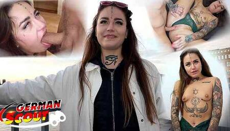GERMAN SCOUT - Inked next Generation College Girl Jess Mori Pickup for Casting Fuck