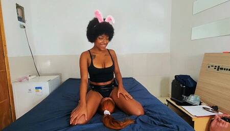 Farting ebony Little bunny, part 2, by Vick Manage and Manu Albertine, (cam by Babi Ventura) FULL HD