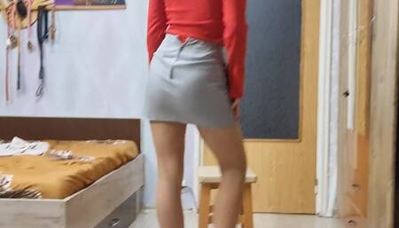 4k pantyhose tease ,high heels, role play