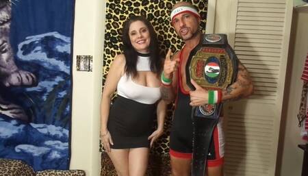 INTERGENDER MATCH MAN VS WOMEN FULL NELSON WRESTLING HOLD CHALLENGE & BLOWJOB