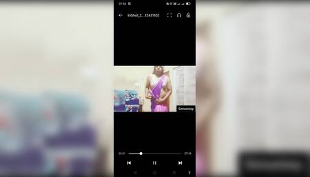 Hot Indian Femboy Sonusissy Navel in Saree