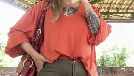 Red Marlboro - Smoking in the park Part 3 - Deep Inhales, Nose exhales, Coughing, Crush, Long red nails, Sneakers, Sunglasses