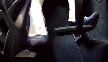 Driving my Luxury SUV in Black Heels with one foot on the accelerator and one foot on the brake (Part 2)