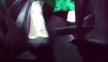 Driving my Luxury SUV in Black Heels with one foot on the accelerator and one foot on the brake (Part 3)