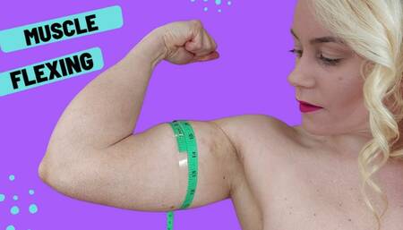 Muscle milf nude muscle flexing and measuring