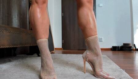 Yummy Legs in Summer Ankle Heels