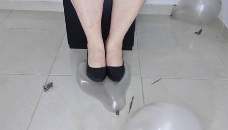 Popping balloons with my heels