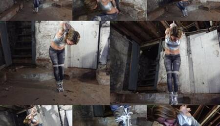 Tiny neighbor girl left strung up in a strict strappado in his basement (MP4 SD 3500kbps)