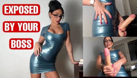 EvilWoman: Exposed by your boss Strapon POV