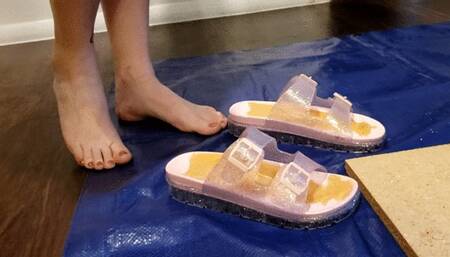 Karina Stuck in Sticky Jelly Birkenstocks